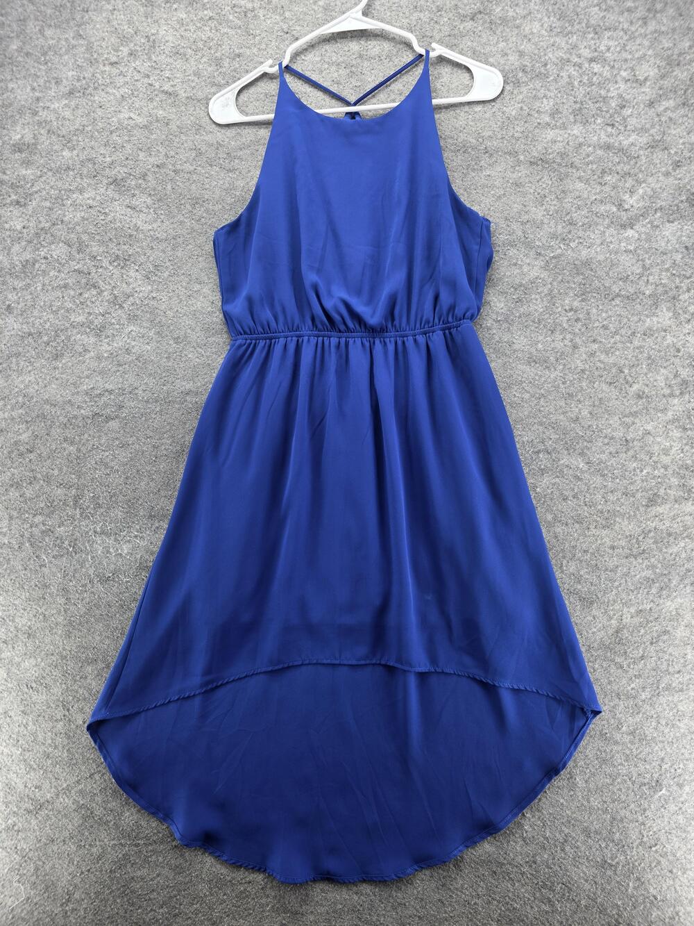Needle & Thread Dress Womens Medium Blue High Low Hem Strappy Midi Made USA